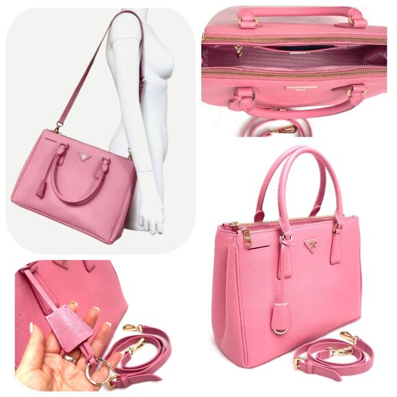Beautiful 2Way Saffiano Leather Shoulder Hand bag Pink - Picture 12 of 13